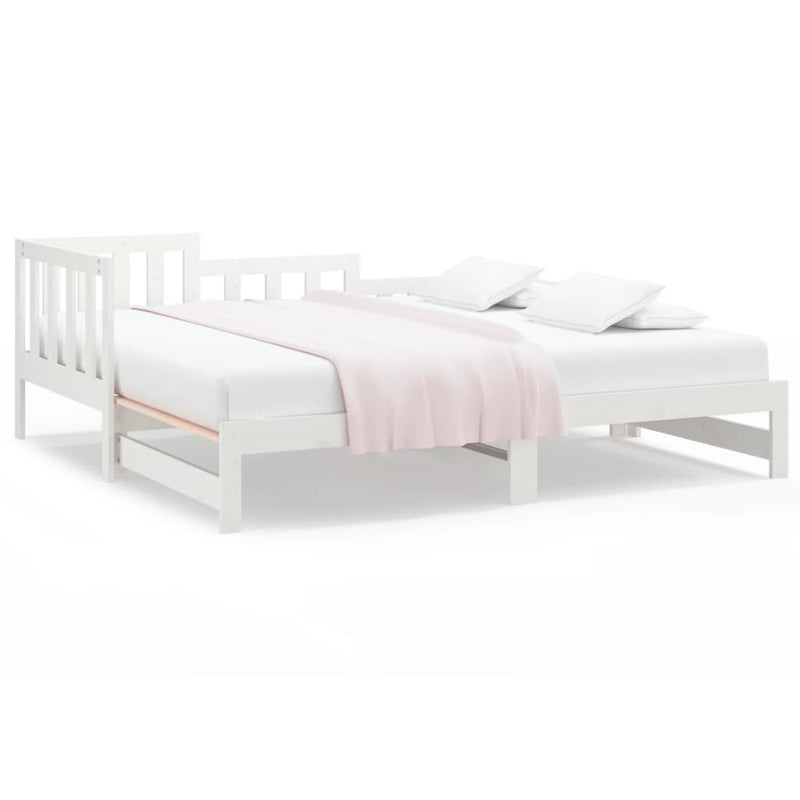 Pull-out Day Bed without Mattress White 2x(90x190) cm Payday Deals