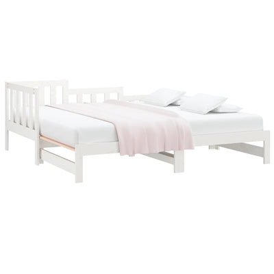 Pull-out Day Bed without Mattress White 2x(90x190) cm Payday Deals