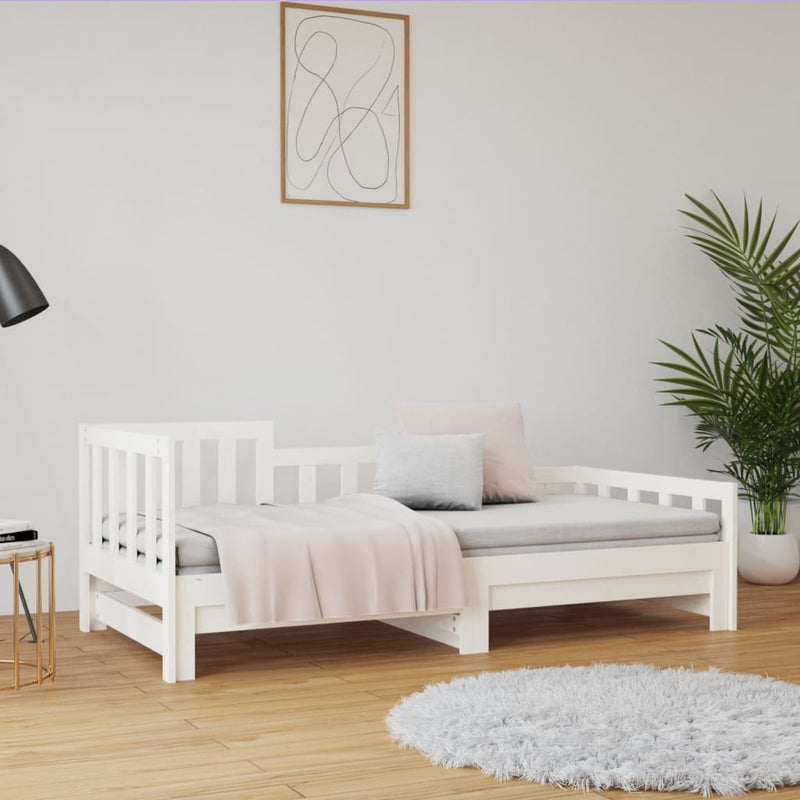 Pull-out Day Bed without Mattress White 2x(90x190) cm Payday Deals