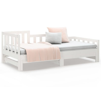 Pull-out Day Bed without Mattress White 2x(90x190) cm Payday Deals