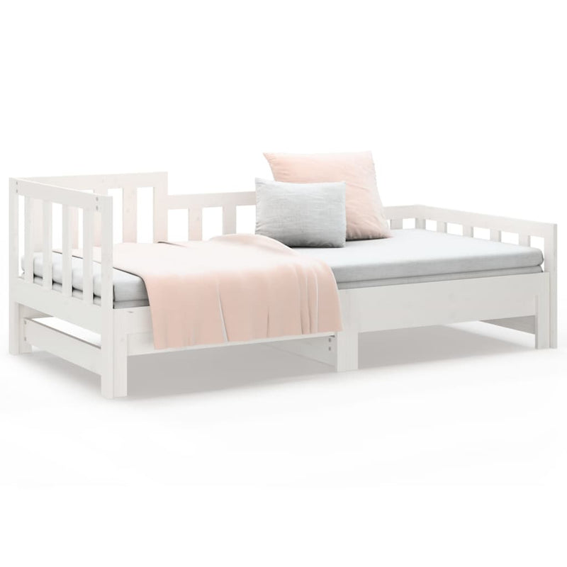 Pull-out Day Bed without Mattress White 2x(90x190) cm Payday Deals