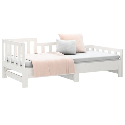 Pull-out Day Bed without Mattress White 2x(90x190) cm Payday Deals