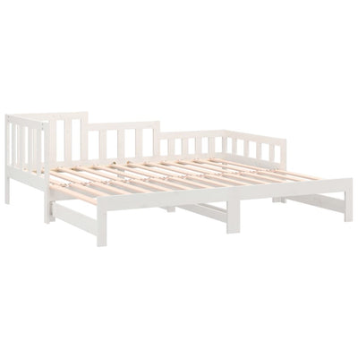 Pull-out Day Bed without Mattress White 2x(90x190) cm Payday Deals