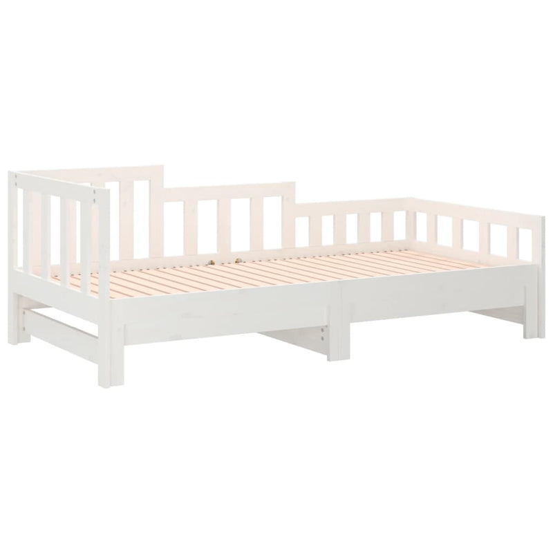 Pull-out Day Bed without Mattress White 2x(90x190) cm Payday Deals