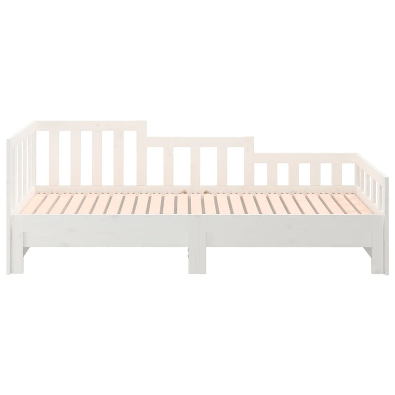 Pull-out Day Bed without Mattress White 2x(90x190) cm Payday Deals