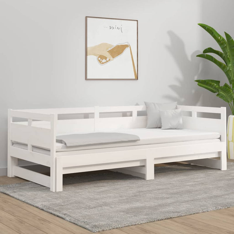Pull-out Day Bed without Mattress White 2x(90x190) cm Payday Deals
