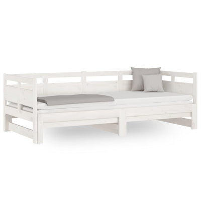 Pull-out Day Bed without Mattress White 2x(90x190) cm Payday Deals