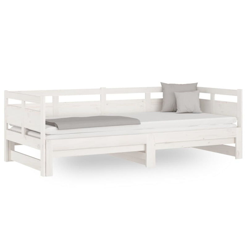 Pull-out Day Bed without Mattress White 2x(90x190) cm Payday Deals