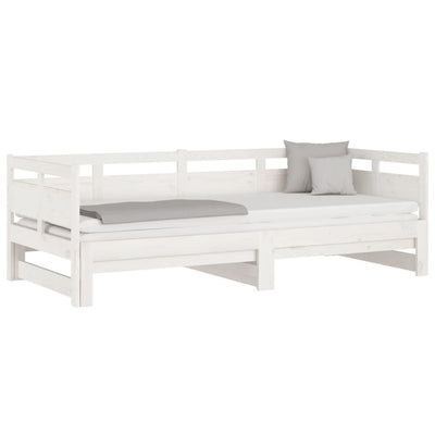 Pull-out Day Bed without Mattress White 2x(90x190) cm Payday Deals