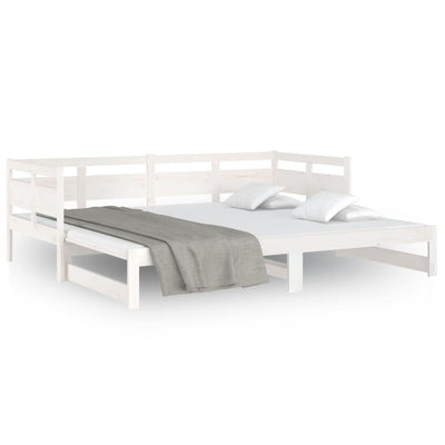 Pull-out Day Bed without Mattress White 2x(90x190) cm Payday Deals