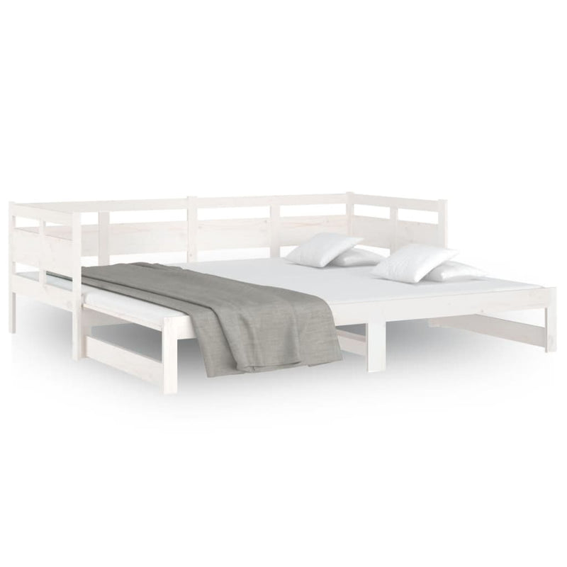 Pull-out Day Bed without Mattress White 2x(90x190) cm Payday Deals