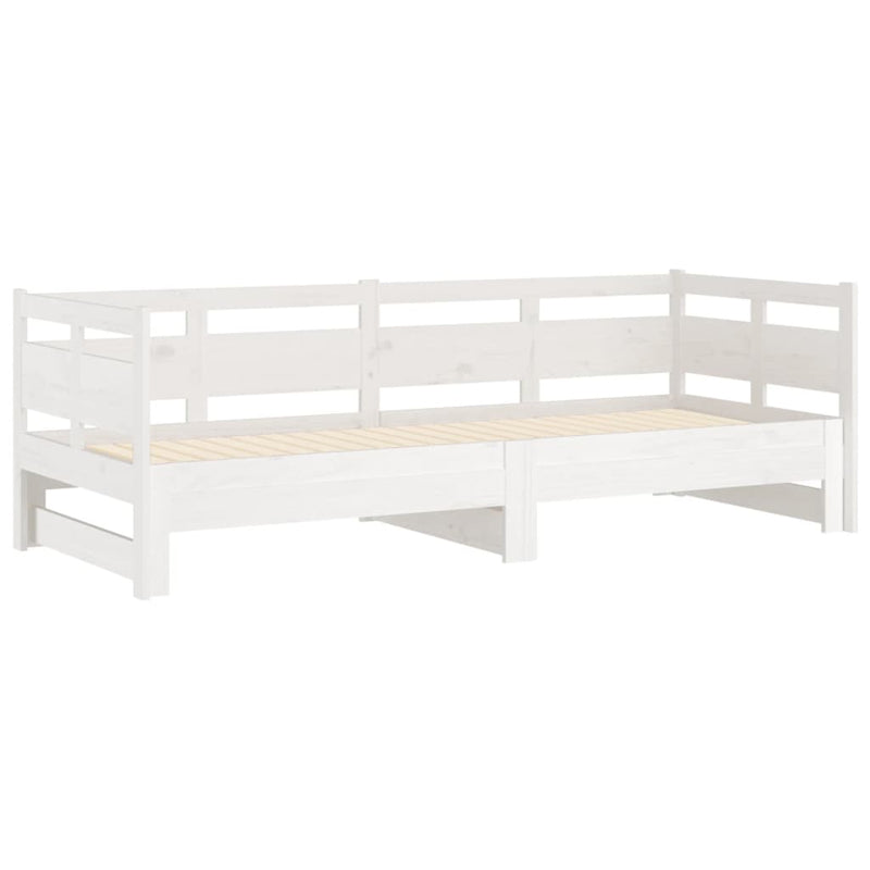 Pull-out Day Bed without Mattress White 2x(90x190) cm Payday Deals