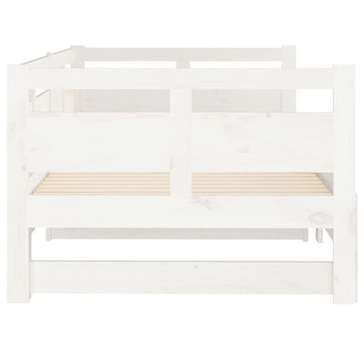 Pull-out Day Bed without Mattress White 2x(90x190) cm Payday Deals