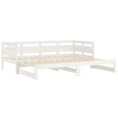 Pull-out Day Bed without Mattress White 2x(90x190) cm Payday Deals