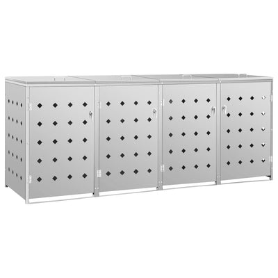 Quadruple Wheelie Bin Shed 240 L Stainless Steel Payday Deals