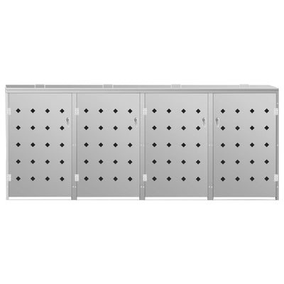 Quadruple Wheelie Bin Shed 240 L Stainless Steel Payday Deals
