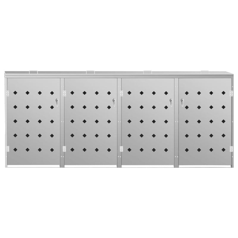 Quadruple Wheelie Bin Shed 240 L Stainless Steel Payday Deals