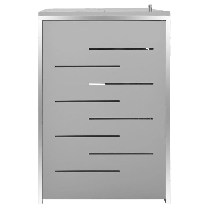 Quadruple Wheelie Bin Shed 276.5x77.5x112.5 cm Stainless Steel Payday Deals