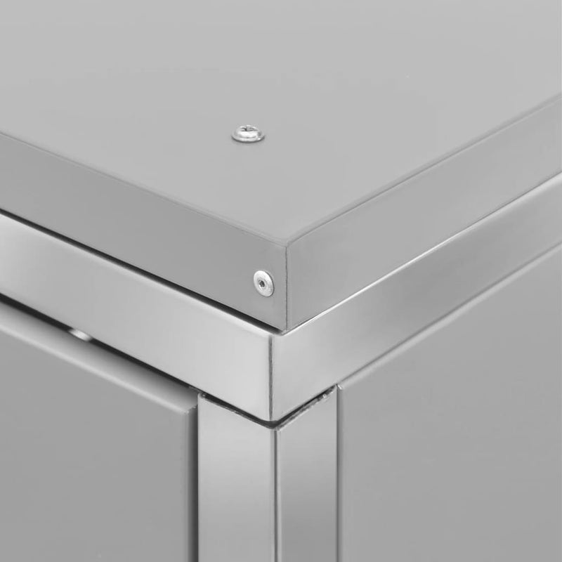 Quadruple Wheelie Bin Shed 276.5x77.5x112.5 cm Stainless Steel Payday Deals