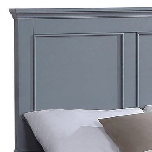 Queen Bed Frame in Solid Wood with Slats Support in Grey colour Payday Deals