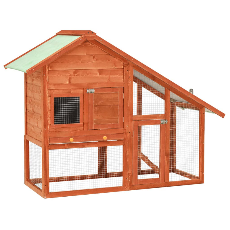 Rabbit Hutch 140x63x120 cm Solid Firwood Payday Deals