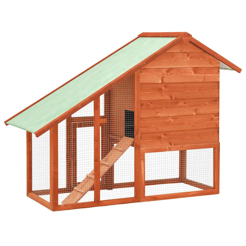 Rabbit Hutch 140x63x120 cm Solid Firwood Payday Deals