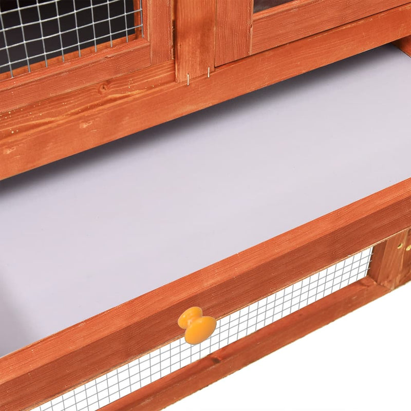 Rabbit Hutch 140x63x120 cm Solid Firwood Payday Deals