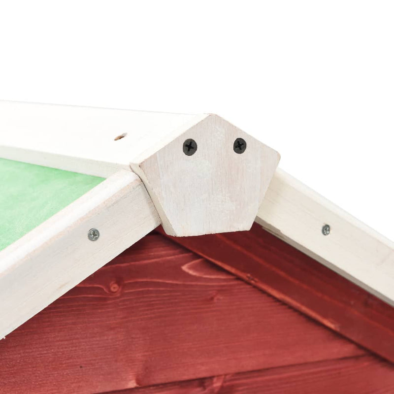 Rabbit Hutch Red and White 140x63x120 cm Solid Firwood Payday Deals