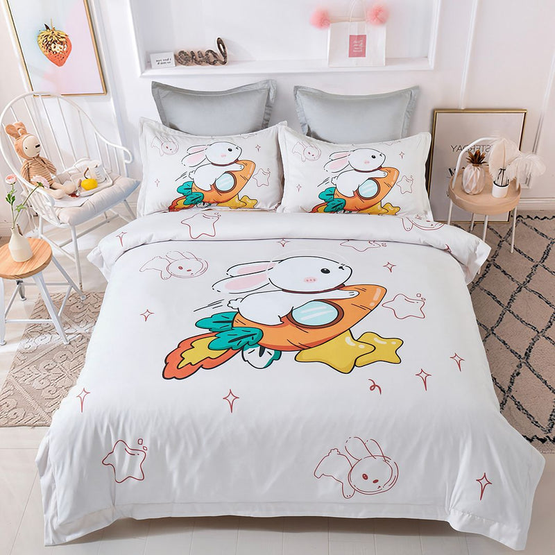 Rabbit Kids Quilt Cover Set - King Single Size Payday Deals