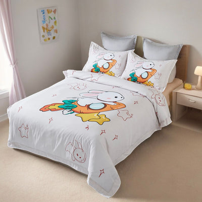 Rabbit Kids Quilt Cover Set - King Single Size Payday Deals