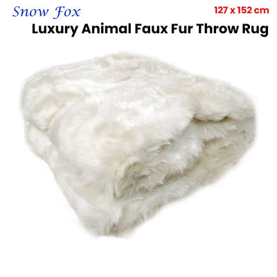 Radisson Snow Fox Luxury Animal Faux Fur Throw Rug 127 x 152 cm Payday Deals