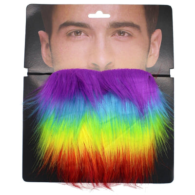 Rainbow Beard Gay Pride LGBTQ Mardi Gras Costume Party Moustache Fancy Dress Payday Deals