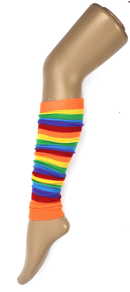 RAINBOW LEG WARMERS Party Costume Fine Stretch Ladies Girls Fancy Dress - Rainbow Payday Deals