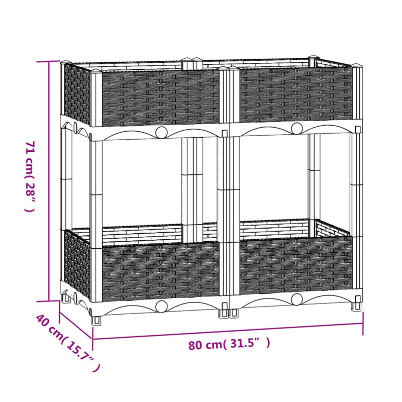 Raised Bed 80x40x71 cm Polypropylene Payday Deals