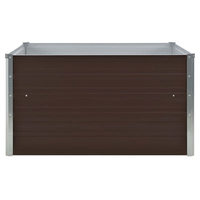 Raised Garden Bed 100x100x45 cm Galvanised Steel Brown Payday Deals