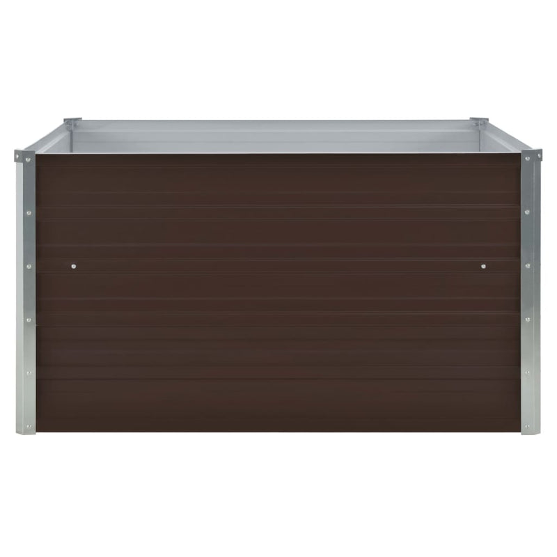 Raised Garden Bed 100x100x45 cm Galvanised Steel Brown Payday Deals