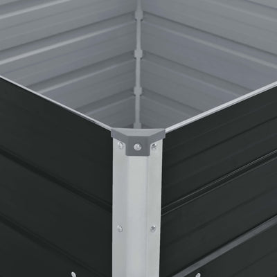 Raised Garden Bed 100x100x45 cm Galvanised Steel Brown Payday Deals