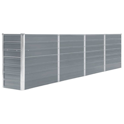 Raised Garden Bed 320x40x77 cm Galvanised Steel Grey Payday Deals