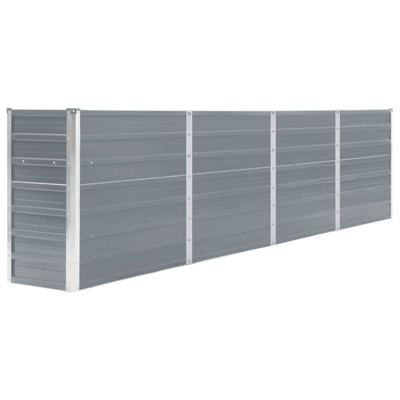 Raised Garden Bed 320x40x77 cm Galvanised Steel Grey Payday Deals