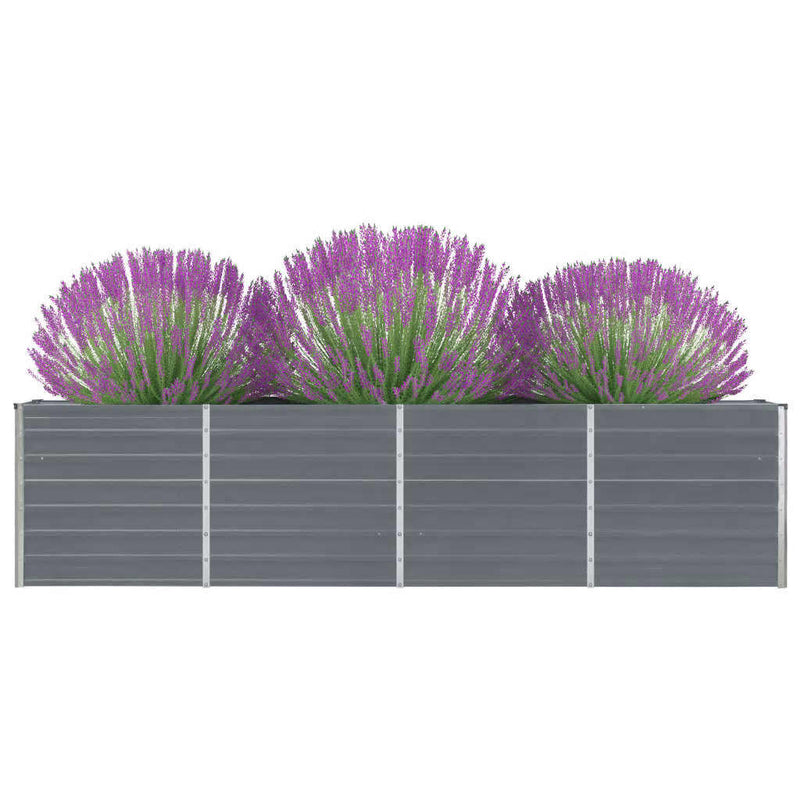 Raised Garden Bed 320x40x77 cm Galvanised Steel Grey Payday Deals