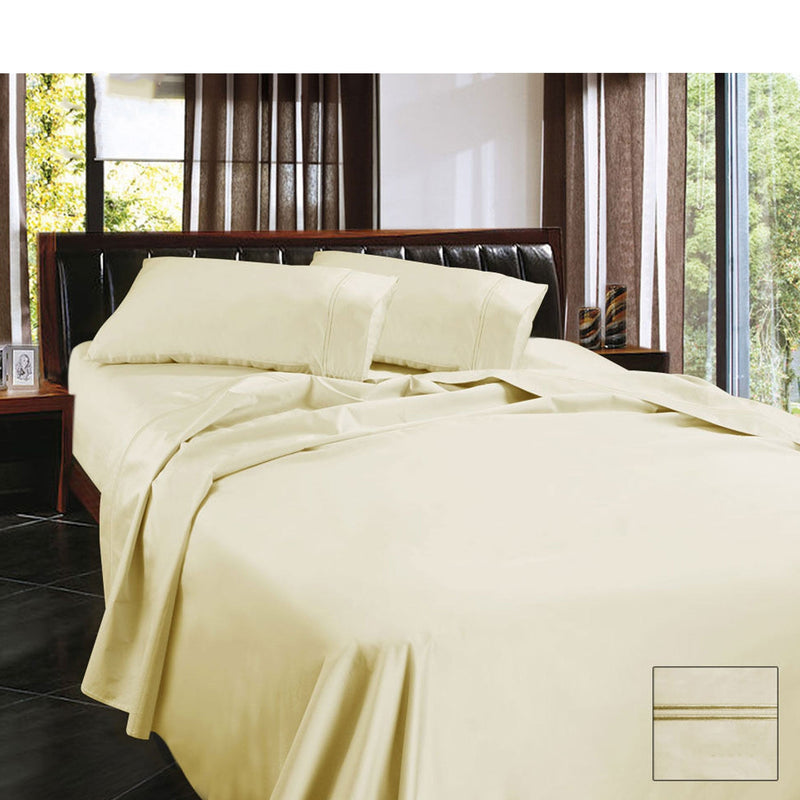 Ramesses 1450TC Egyptian Cotton Sateen Sheet Set Cream King Payday Deals