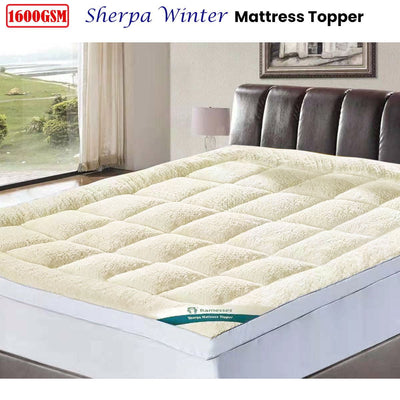 Ramesses 1600GSM Sherpa Winter Mattress Topper Single Payday Deals