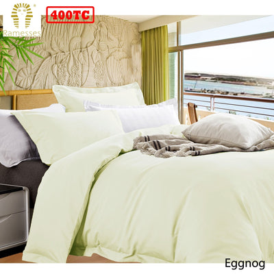 Ramesses Bamboo Cotton Quilt Cover Set Eggnog King