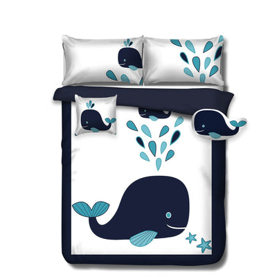 Ramesses Navy Whale Kids Advventure 5 Pcs Comforter Set Double Payday Deals