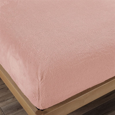 Ramesses Teddy Fleece Fitted Sheet Combo Set Rose Pink Queen Payday Deals