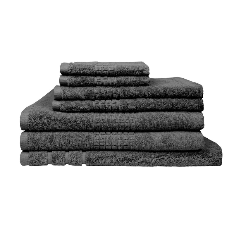 Rans Montage 7 Piece Cotton Bath Towel Set - Charcoal Payday Deals