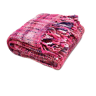 Rans Oslo Knitted Weave Throw 127x152cm - Barbie Doll