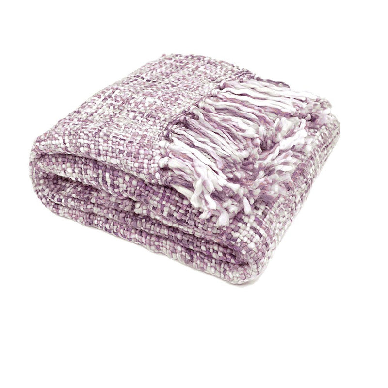 Rans Oslo Knitted Weave Throw 127x152cm - Lilac Hint Payday Deals