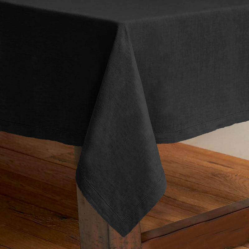 Rans Pure Cotton Hemstitch Tablecloth 150 X 300 cm - Black Payday Deals