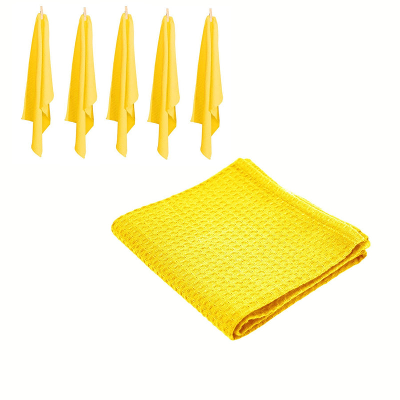 Rans Set of 6 Cotton Waffle Tea Towels 50x70 cm - Yellow Payday Deals